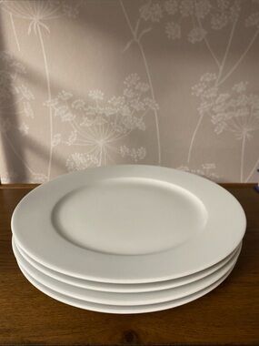 IKEA White Ceramic Dinner Plates - Set of 4
